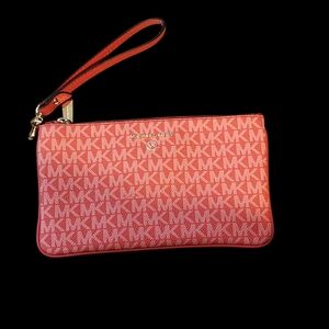 Michael Kors Coral Monogram Wristlet